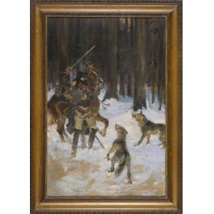 Jerzy KOSSAK, Kirasjer walczący z wilkami