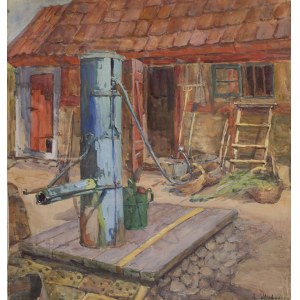 Leon MICHALSKI, Hinterhof mit einer Pumpe