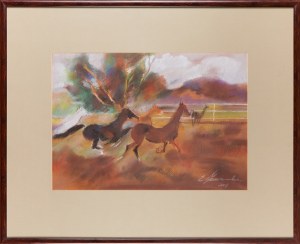 Elżbieta ZAREMBA (ur. 1952), Pędzące konie, 2004