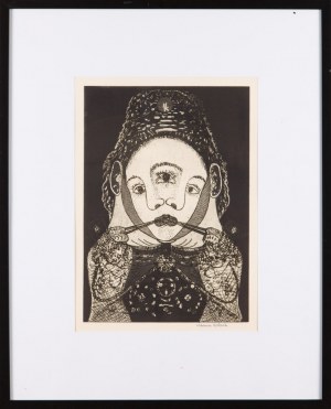Hieronim KOZŁOWSKI (ur. 1940), Portret z fajką podwójny