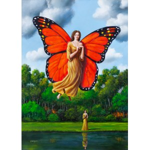 Rafal Olbinski (b. 1943, Kielce), Cours de vol, 2022