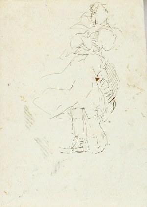 Jacek MALCZEWSKI (1854-1929), Starszy pan o lasce w parku oraz szkic jaszczurki, 1897