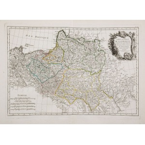 MAPA POLSKI, Giovanni Antonio Rizzi-Zannoni, Paryż. 1770