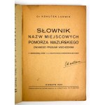 L.KOHUTEK - SŁOWNIK NAZW MIEJSCOWYCH POMORZA MAZURSKIEGO - CIESZYN 1945