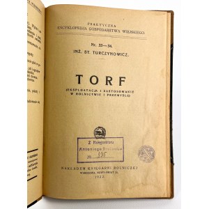 ST.TURCZYNOWICZ - TORF - Warszawa 1922