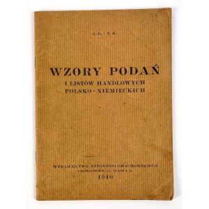 A.L a N.K - ŠABLONY ŽÁDOSTÍ A OBCHODNÍCH LISTŮ - Czestochowa 1940