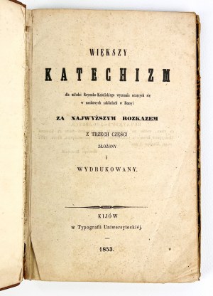 WIĘKSZY KATECHIZM - KIJÓW 1853