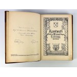 CANTICKS OF THE ACADEMIC CHOIR IN KRAKOW - 1935 [dedication to prof.dr.KAZIMIERZ KUMANICKI].