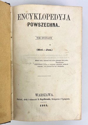 ENCYKLOPEDYJA POWSZECHNA - Tom 12 - Warszawa 1863