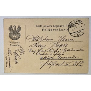 LEGIONÁRSKA POŠTA - Pohľadnica poľských légií - 1917