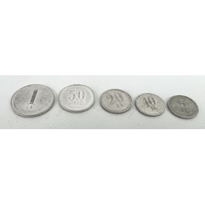 Monety, żetony - Huta BAILDON - Zestaw 5 sztuk - 5 gr - 1 zł [zestaw nr 2]