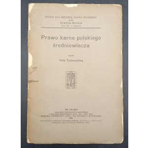 Raphael Taubenschlag Strafrecht des polnischen Mittelalters Jahr 1934