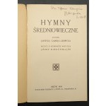 Medieval Hymns Jozef Birkenmajer The Thing About Hymns With Dedication by the Author Year 1934