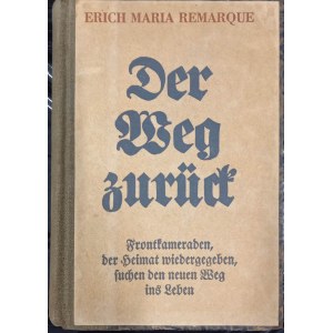 Erich Maria Remarque Der weg zuruck Cesta zpět 1931 1. vydání