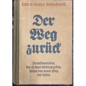 Erich Maria Remarque Der weg zuruck Cesta späť 1931 1. vydanie