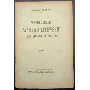Wladyslaw Studnicki Der moderne litauische Staat und sein Verhältnis zu den Polen Jahr 1922