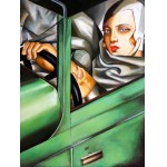 Eugeniusz Ślusarski ( 1947 ), Autoportret w zielonym Bugatti, 2021
