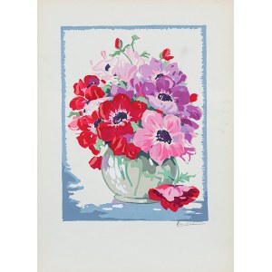 Van Ort (?), Blumen in einer Vase, 1930er Jahre.