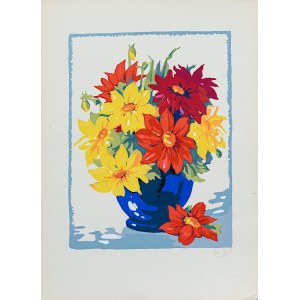 Van Ort (?), Blumen in einer Vase, 1930er Jahre.
