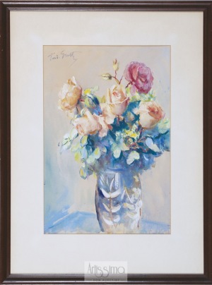 Teodor Grott, Róże w niebieskim wazonie