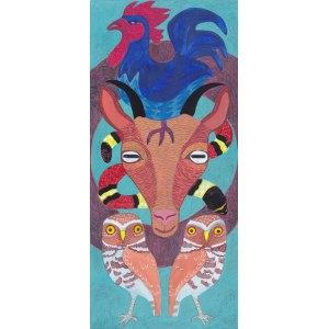 Malwina Jachimczak (ur. 1983), Rooster / Goat / The Milk Snake / The Burrowing Owl Totem, 2021