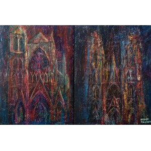 Dawid Masionek (b. 1994), In Search of Unity. Two Cathedrals, diptych, 2022
