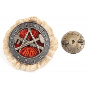 badge, certificate of honour of the ministry of industry and trade 1929.