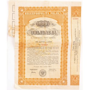 OBLIGACJA 100 ZŁOTYCH ZŁOCIE, Polska, 1936