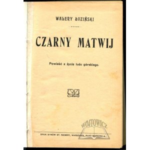 ŁOZIŃSKI Walery, Black Matwij. A novel from the life of the mountain people.