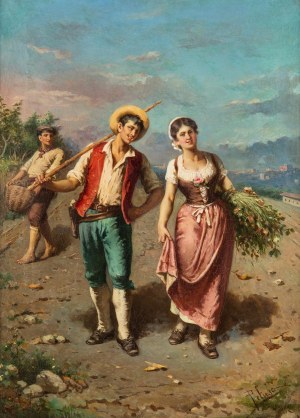 Francesco Peluso (1836 Neapol - po 1916), Para na drodze