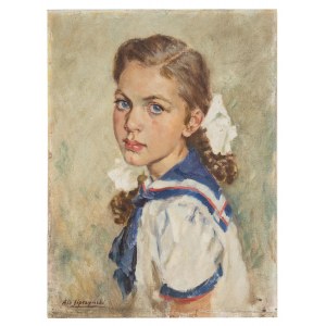Albert Lipczinski (1876 Lebork - 1974 Sopot), Portrait of a girl