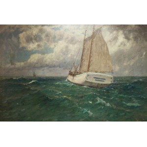Leopold Schönchen (1855 Augsburg - 1935 Munich), Sailing ships at sea