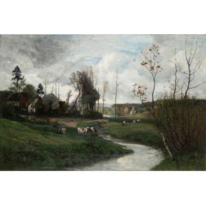 Henri Van Der Hecht (ur. 1841 Bruksela - zm. 1901 Ixelles), Pejzaż wiejski