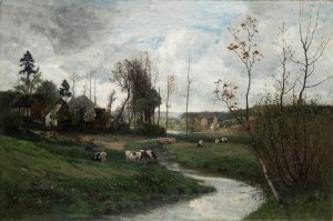 Henri Van Der Hecht (ur. 1841 Bruksela - zm. 1901 Ixelles), Pejzaż wiejski