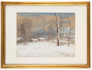 Basile Poustochkine (1893 Moskwa - 1973 Neuilly sur Seine), Pejzaż zimowy
