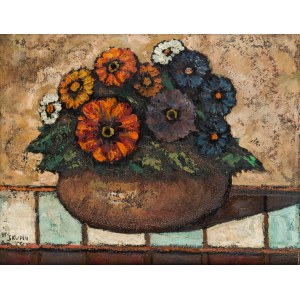 Richard Skupin (1930-2005), Bouquet of flowers in a vase, 1955.