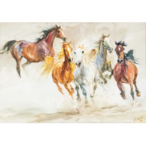 Zenon Aniszewski (b. 1948 Grudziądz), Rushing Horses, 2014.