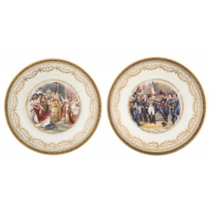Para talerzyków z przedstawieniem Napoleona Bonaparte, Francja, Limoges, l. 20. XX w.