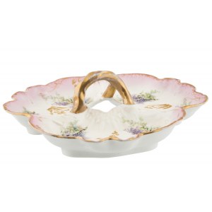 Tripartite platter, France, Limoges, 19th/20th century.