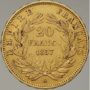Francie. Ludvík Napoleon III. (1852-70). 20 frank 1857 A
