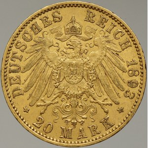 Německo – Prusko. Vilém II. (1888-1918). 20 M 1893 A