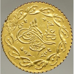 Turecko. Mahmud II. (1808-39). 1 cedid mahmudiye AH 1223/28, minc. Konstantinopol