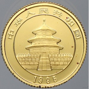 Čína, rep. 5 yuan 1995 (1/20 unce Au)