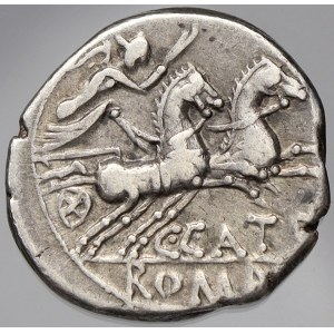 Řím - republika. C. Porcius Cato (123 př.n.l.). Denár