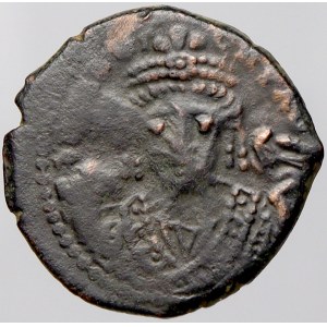 Byzanc. Mauricius Tiberius (582-602). Půlfollis.