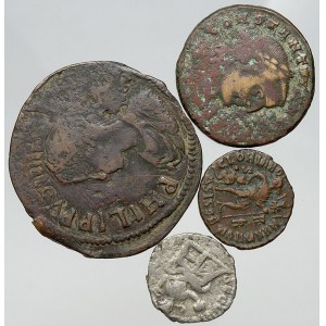 Konvoluty. Konvolut 4 antických mincí (1x stříbrná)
