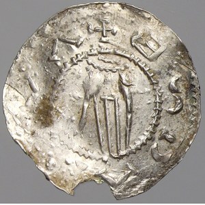 Břetislav I. (1037-55). Denár (0,92 g). Cach-300. vylomený