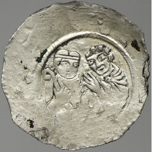 Vladislav II. (1140-50, 1158-74). Denár. Cach-608. nedor., excentr.