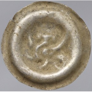 Přemysl Otakar II. (1253-78). Brakteát střední (0,58 g) 27 mm. Cach-850. nedor.