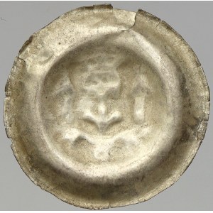 Václav II. (1278-1305). Brakteát střední (0,52 g). Cach-852. okraj